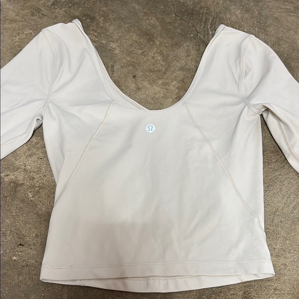 lululemon athletica White Fitted Backless Blouse